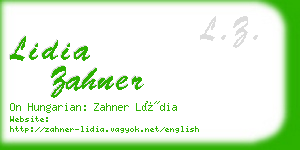 lidia zahner business card